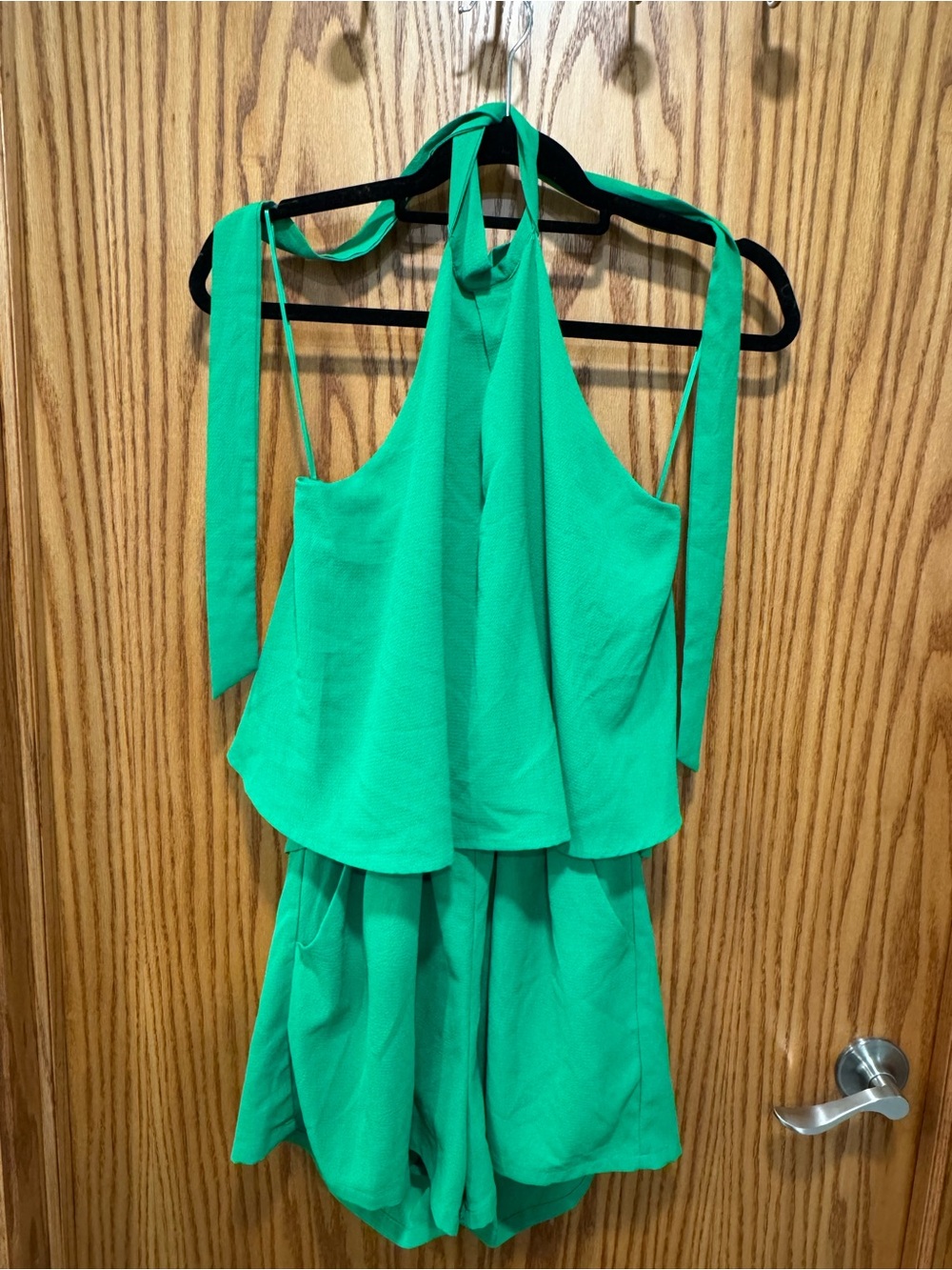 eesome Bright Green Tie-Back Romper
